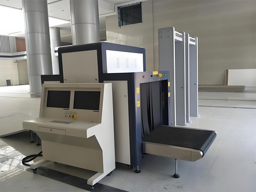 Security check at the entrance of the building Security check at the entrance of the building